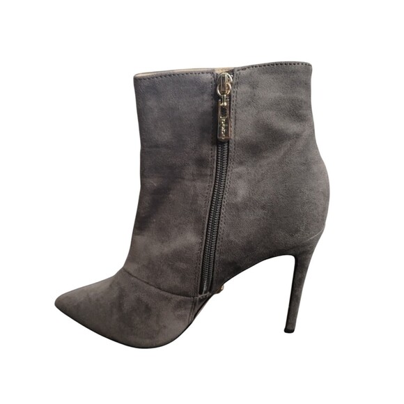Bebe Delonix Gray Suede Floral Stiletto Heel Boots Size 7.5 - Picture 7 of 11